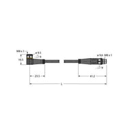 Turck - Konfektioniertes Sensor-Aktor-Kabel Aktuator- u. Sensorleitung PKW4M-1-PSG4M/TEL PVC − 1 Stück