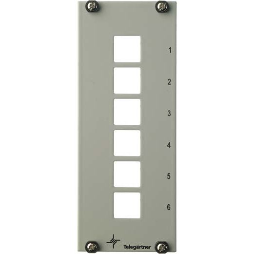 Telegärtner - Moduleinsatz für Patchpanel LWL Teilfrontplatte 3HE/7TE 100021456 elox.,f.6xSC,STSC,MT