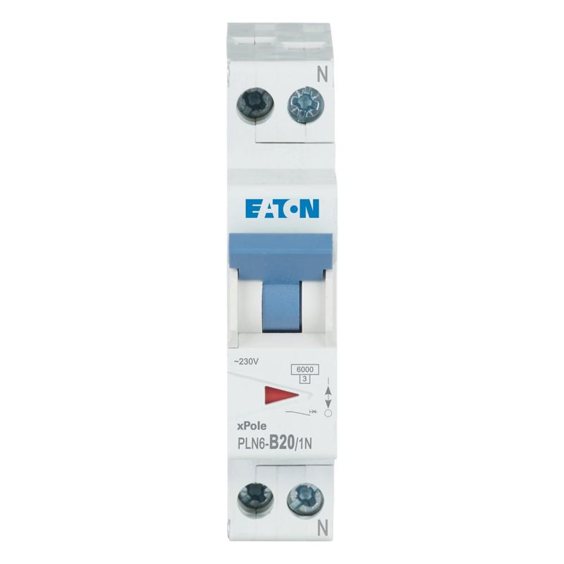 Eaton - Leitungsschutzschalter PLN6-B20/1N-DE 20A, 1p+N,Steckkl. B