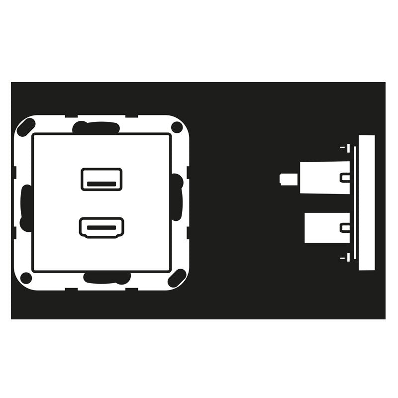 Jung - Multifunktions-Anschlussdose Multimediadose HDMI + USB MA A 1163 ANM anthrazit matt