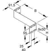 Niedax - Verbinder für Kabeltragsystem Reduzierstück WSRS 105.300 S 105x300mm