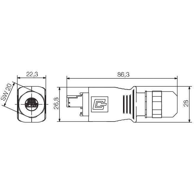 Weidmüller - Modularer Steckverbinder Stecker IE-PS-V14M-HYB-10P − 10 Stück