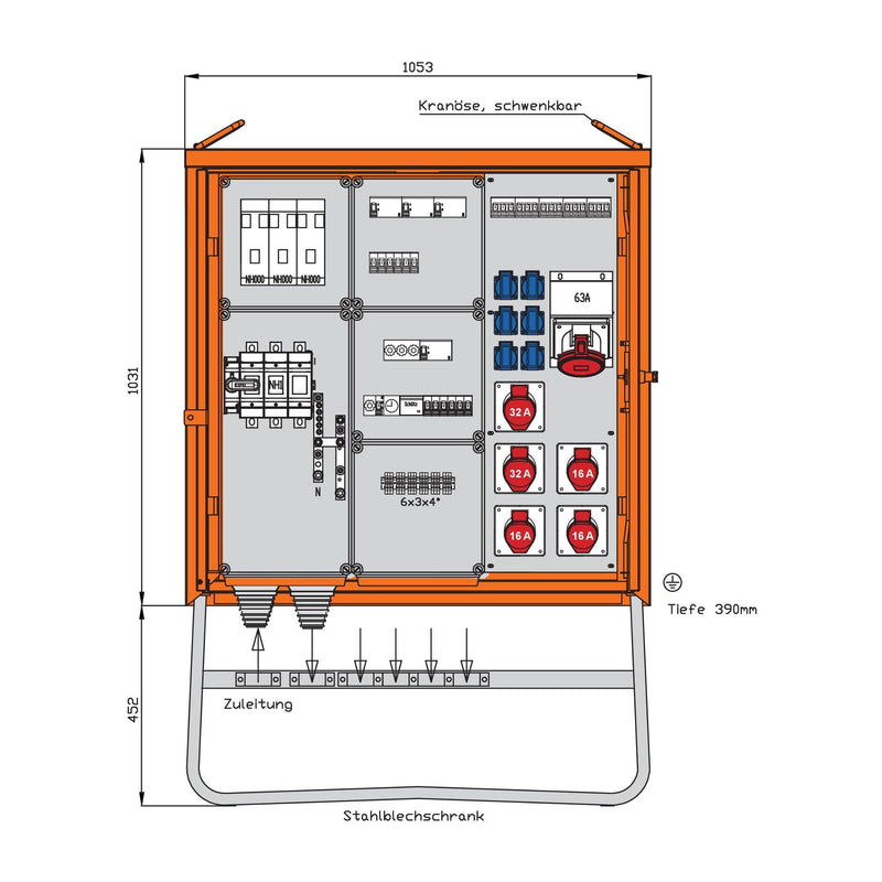 Walther Werke - Baustromverteiler Beleuchtungsverteiler WV0273BER1 111kVA