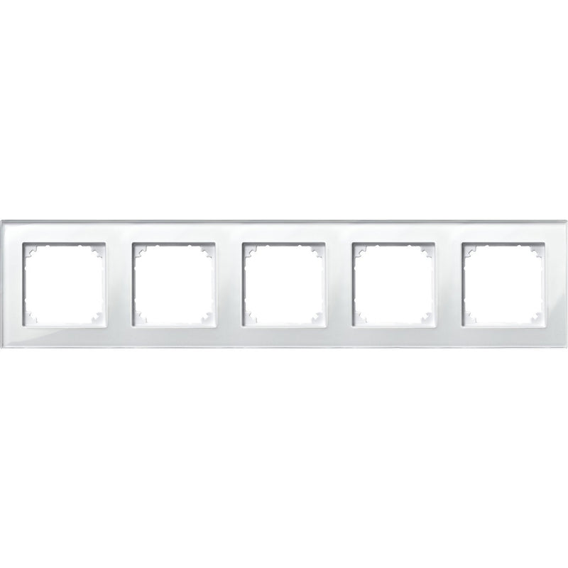 Merten - Abdeckrahmen Rahmen Glas 5f.bril/ws 489519 waage/senkrecht