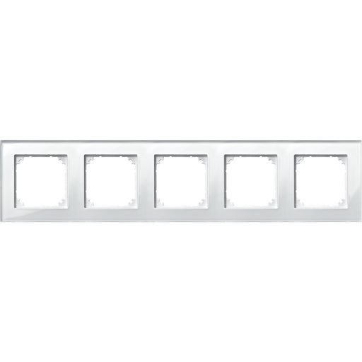 Merten - Abdeckrahmen Rahmen Glas 5f.bril/ws 489519 waage/senkrecht