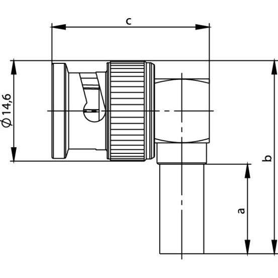 Telegärtner - Koax-Steckverbinder BNC-Kabelwinkelstecker 100023456 Crimp G4 (RG-179B/U)