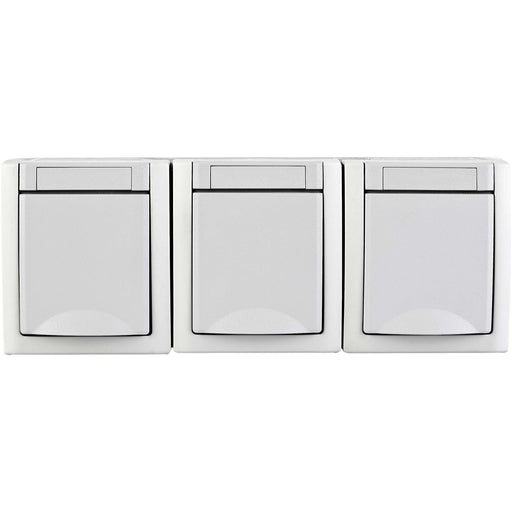 Panasonic - Steckdose 3-fach 90591599-DE waager. FR-AP weiß
