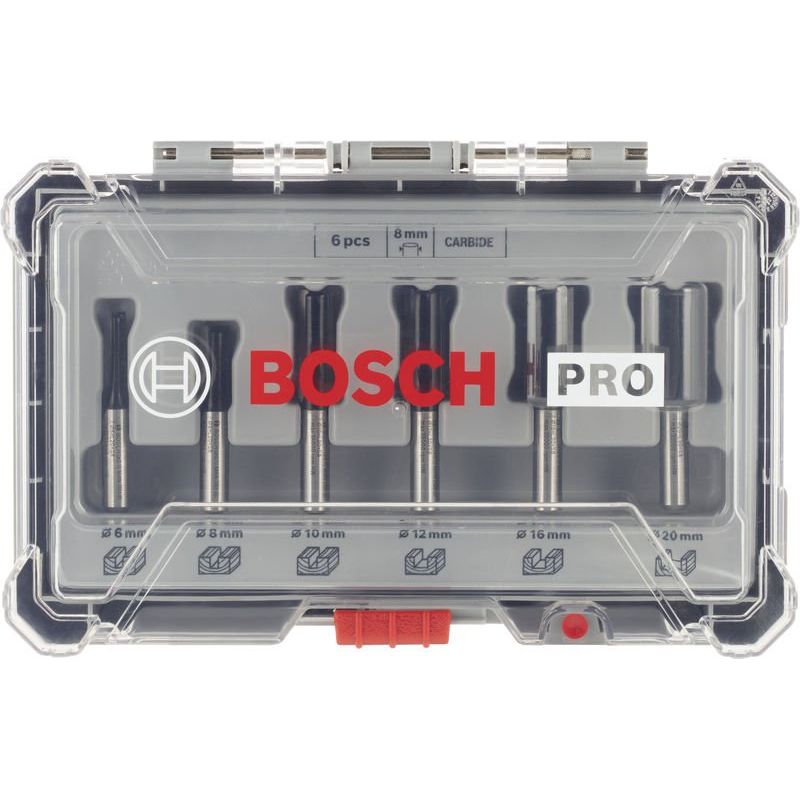 Bosch - Werkzeugset PRO Nutfräser-Set, Schaft 2607017466 8 mm, 6-tlg