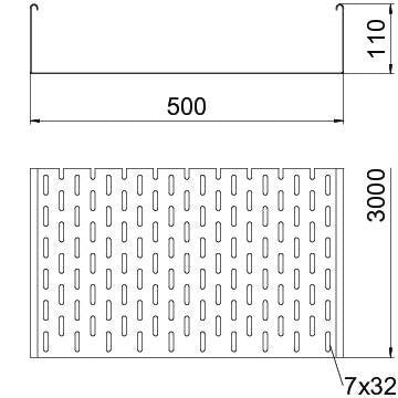 OBO Bettermann - Kabelrinne SKS 150 FS 110x150x500mm − 3 Meter
