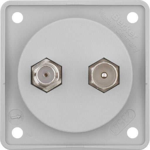 Berker - Antennensteckdose Antennen Verbinderdose 845632506 gr/matt, TV/SAT
