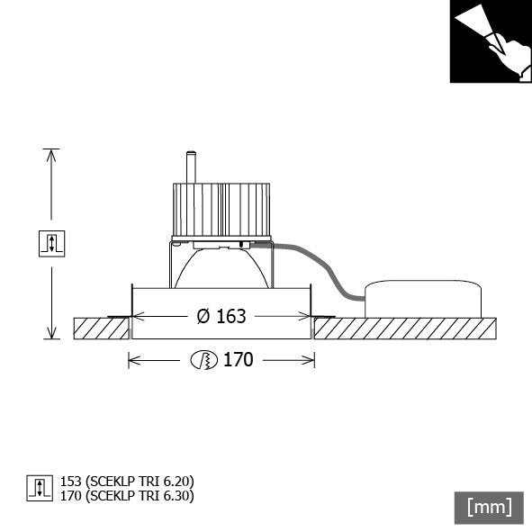 LTS Licht&Leuchten - Downlight/Strahler/Flutlicht LED-Einbaustrahler SCEKLP TRI #639261 Scene6 830 35° ws