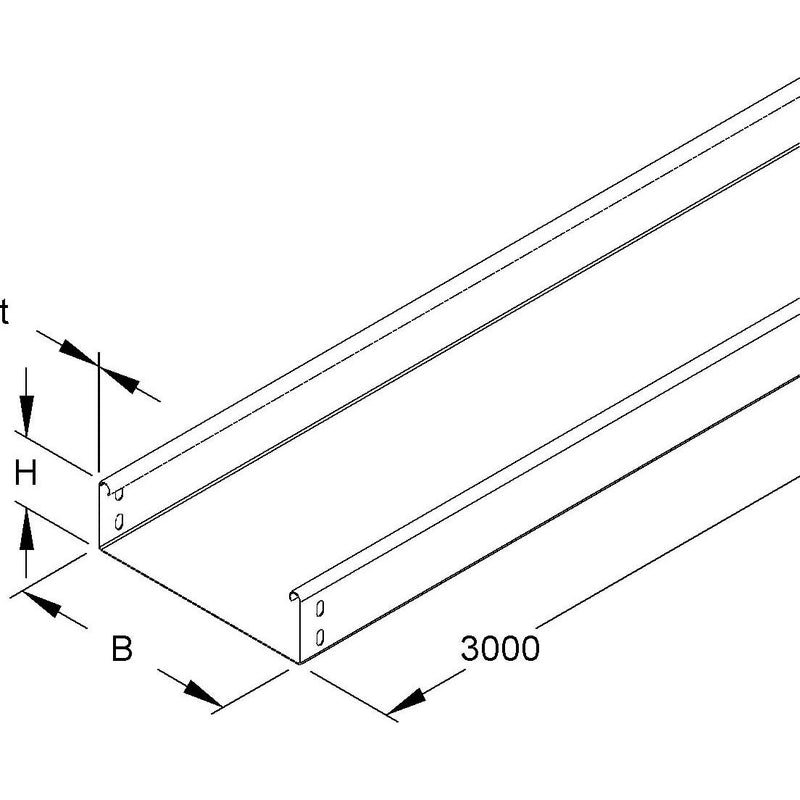 Niedax - Kabelrinne RLU 60.200 inkl.Verbinder − 3 Meter