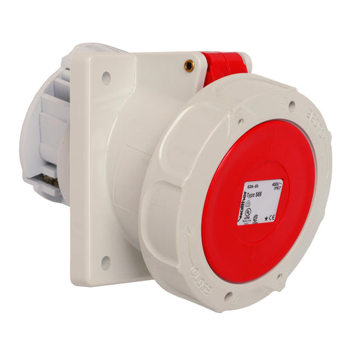 Walther Werke - CEE-Anbausteckdose (IEC 60309) Anbaudose wasserdicht 569303 schräg 63A 3P 3h − 5 Stück