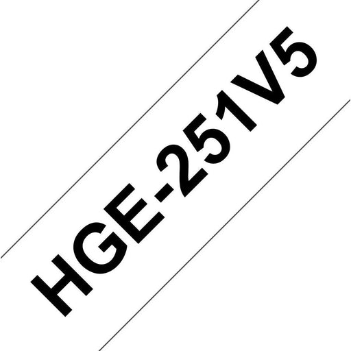 Brother - Schriftband Schriftbandkassette HGe-251V5 (VE5) 24mm, 8m, ws, sw