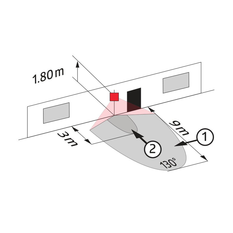 BEG Brück Electronic - Decken-/Wandleuchte Automatikleuchte AL1-130 ws