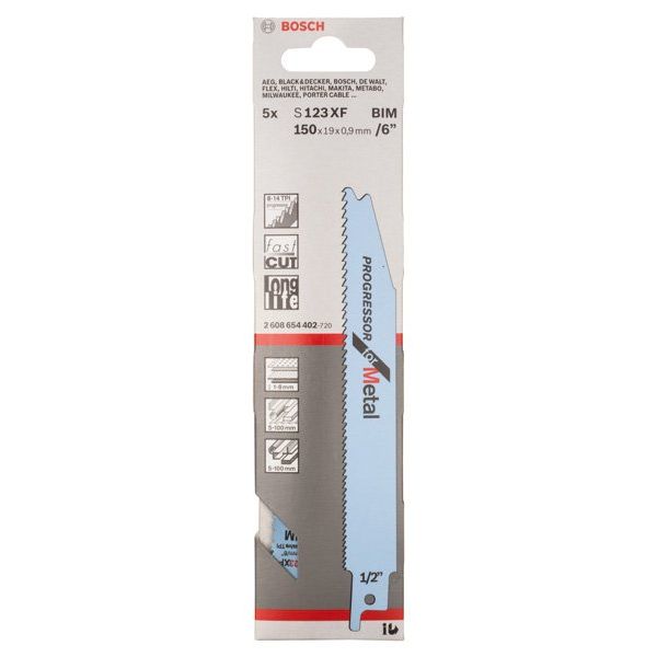 Bosch - Säbelsägeblatt Progressor for 2608654402 Metal, 5er-Pack