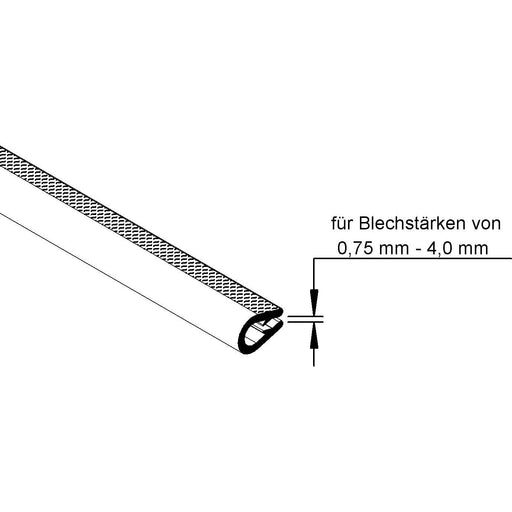 Rico - Kabelschutz für Installationskanal Kantenschutz 15V13-A m.Stahleinlage − 10 Meter