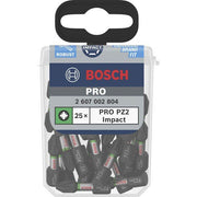 Bosch - Bit PRO Pozidriv Impact Bit, 2607002804 (VE25) PZ2 25 mm Display 10