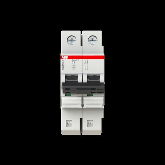 ABB Stotz S&J - Leitungsschutzschalter S402E-C8 C,8A,6kA,2P,steckbar