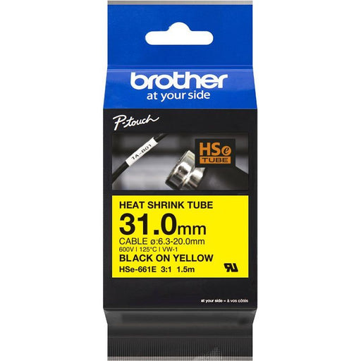 Brother - Schrumpfschlauch Schrumpfschlauchkassette HSe-661E ge/sw, 31,00mm, 1,5m