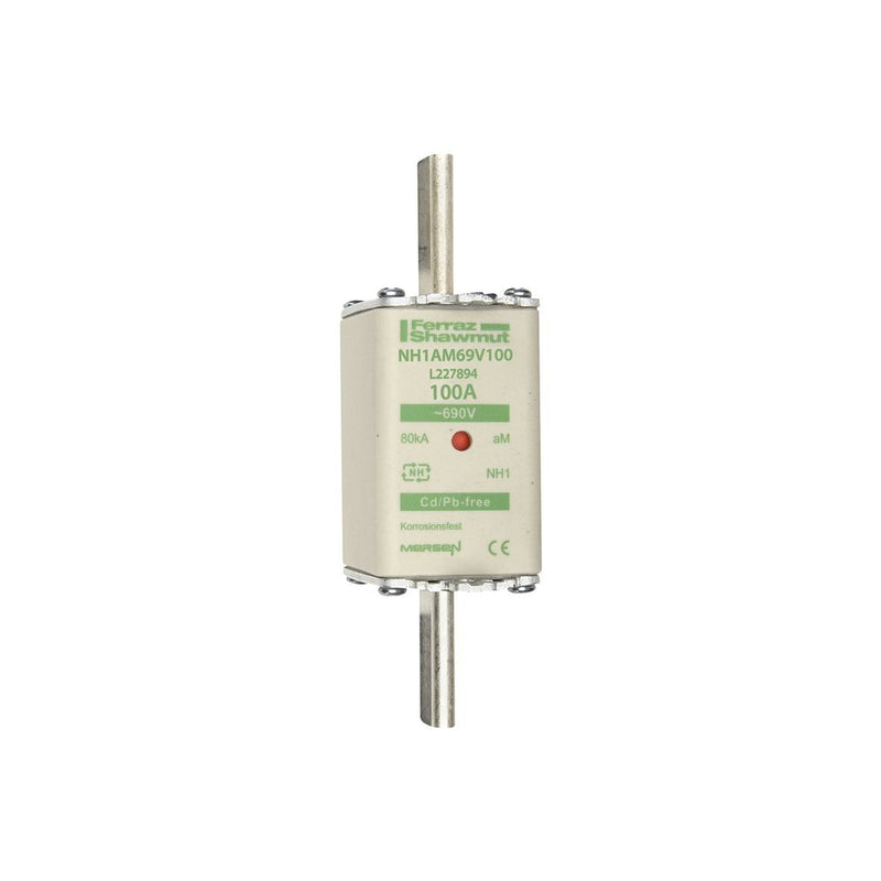 Mersen - Messersicherung Sicherungseinsatz NH aM NH1AM69V100 Gr.1 100A sfü KM − 3 Stück