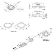 Hera - Downlight/Strahler/Flutlicht LED-Einbaustrahler SR 68-LED 22Gr nw ch chrom-matt