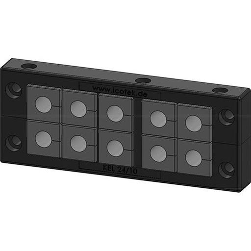 Icotek - Einführungsflansch für Kleingehäuse/Schaltschrank Kabeleinführungsleiste KEL 24/10 schwarzV2A − 10 Stück