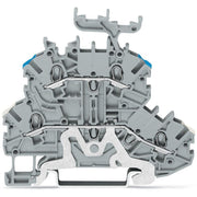 WAGO - Schutzleiter-Reihenklemme Doppelstockklemme 2000-2248 1mm²,grau − 50 Stück