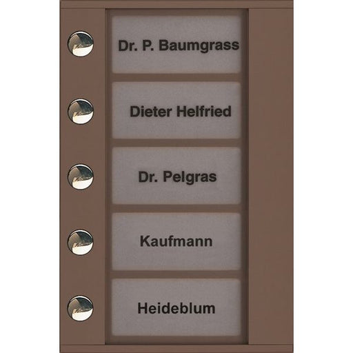 TCS Tür Control - Montageelement für Türstation Audioaußenstation 1-reihig PDT05-EB/04 Erw. 5 Tasten bronze