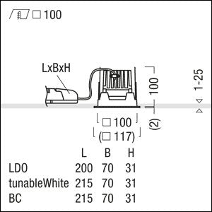 Zumtobel Group - Downlight/Strahler/Flutlicht LED - Einbauleuchte P - INF Q #60818014 3000K
