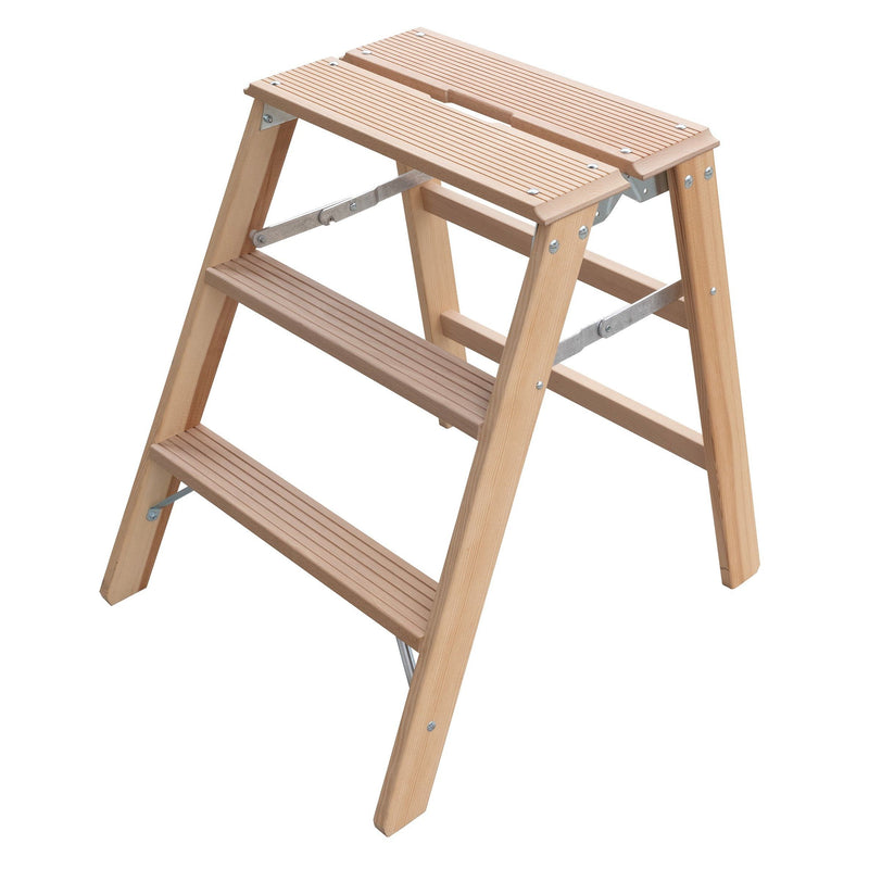 Geis&Knoblauch - Stufenleiter Gipserbock 22203-7 Holz, 3 Stufen