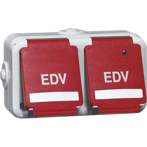 Peha - Schalter-/Steckdosenkombination Steckdose SCHUKO D6632WABGLKNA RT EDV 2f,Beschrift.,EDV,rt
