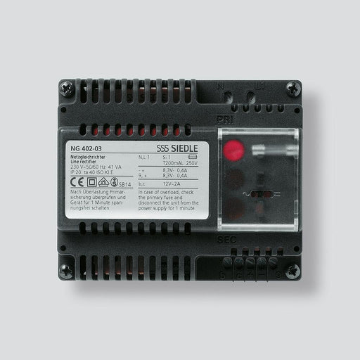 Siedle&Söhne - Netzgerät für Türkommunikation Netzgleichrichter NG 402-03 230V/12VAC - 8,3VDC