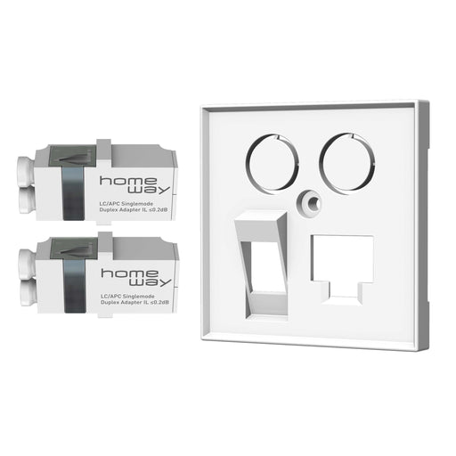 Homeway - Multi-Einsatz/Abdeckung für Daten- und Kommunikations-Anschlusstechnik Fiber Set one.fiber vw HW-OFKSE55VWG 2xLC/APCD-SM-Kupp+ZP