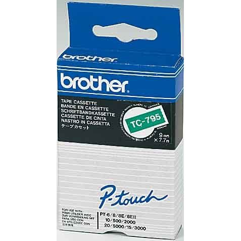 Brother - Schriftband Schriftbandkassette TC-701 BF.grün/DF.schwarz