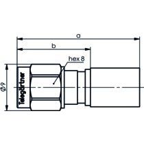 Telegärtner - Koax-Steckverbinder SMA-Kabelstecker cr/cr AU 100024635 G30 (1.5/3.8) − 5 Stück