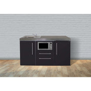 Stengel - Mini-Küche Miniküche Premiumline MPMSM160MWBli2Sn Schwarz matt