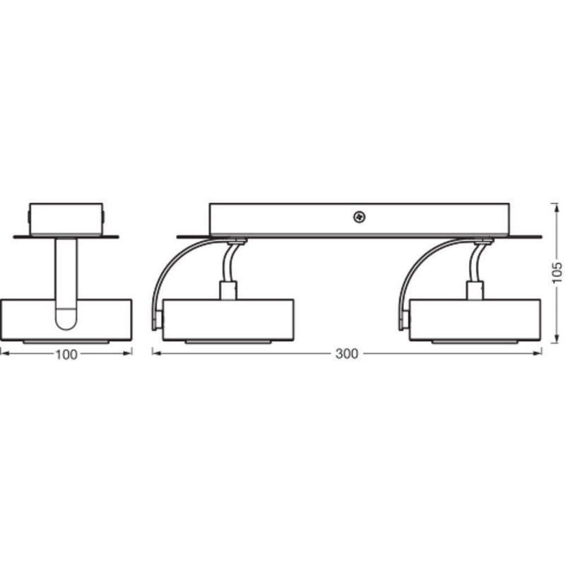 Ledvance - Decken-/Wandleuchte LED-Spotstrahler Decor #4058075833654 2 Spots, schwarz