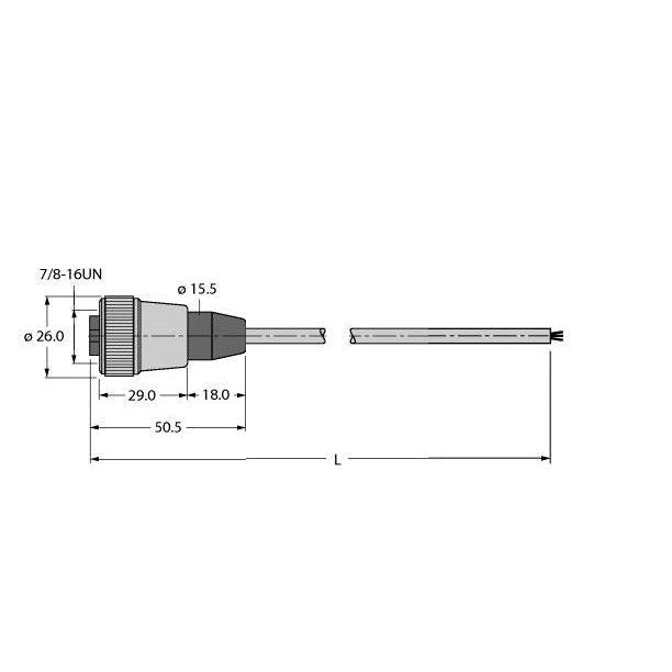 Turck - Konfektioniertes Sensor-Aktor-Kabel Feldbusleitung RKV-FBY49BK-20M/5D 4-polig − 1 Stück