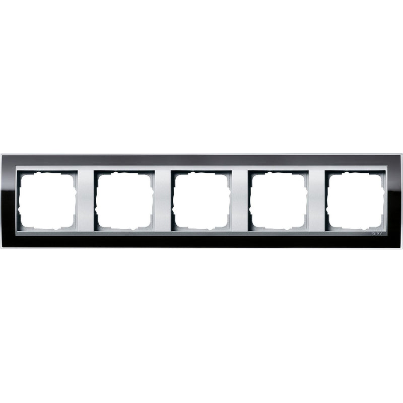Gira - Abdeckrahmen 5fach 0215736 klar schwarz