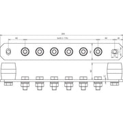 DEHN - Potentialausgleich-Schiene Potentialausgleichschiene PAS I 6AP M10 V2A o. Abdeckung NIRO