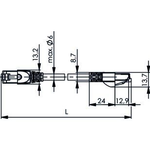 Telegärtner - Patchkabel Kupfer Patchkabel S/FTP 6A 100008507 ge 2,5m