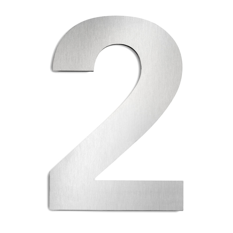 CMD Creativ - Beschriftung Buchstaben/Zahlen Hausnummer 2 Groß GHN-2 Edelstahl, 25 cm
