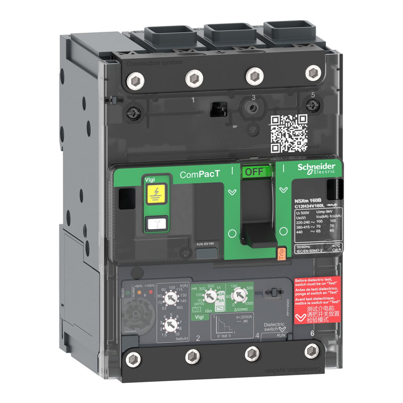 Schneider Electric - Leistungsschalter für Trafo-, Generator- und Anlagenschutz Kompaktleistungsschalter C11E34V050L mit Differenzstromsc