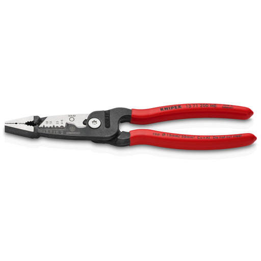 Knipex - Abisolier-/Abmantelwerkzeug Multifukt.-Elektrikerzange 13 71 200 ME SB Kunststoff überzogen