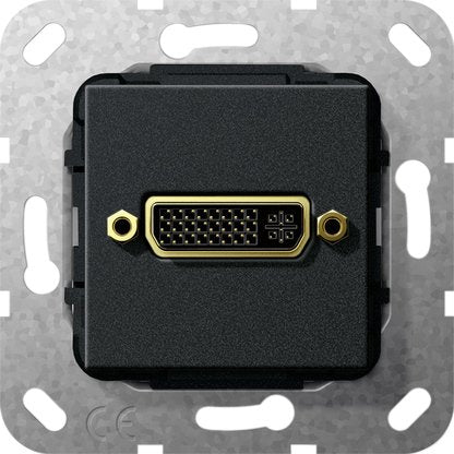Gira - Einsatz/Abdeckung für Kommunikationstechnik DVI Kabelpeitsche 564510 Einsatz sw matt