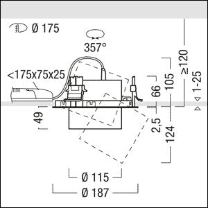 Zumtobel Group - Downlight/Strahler/Flutlicht LED-Einbaustrahler V2-R L3800 #60716789 927-65
