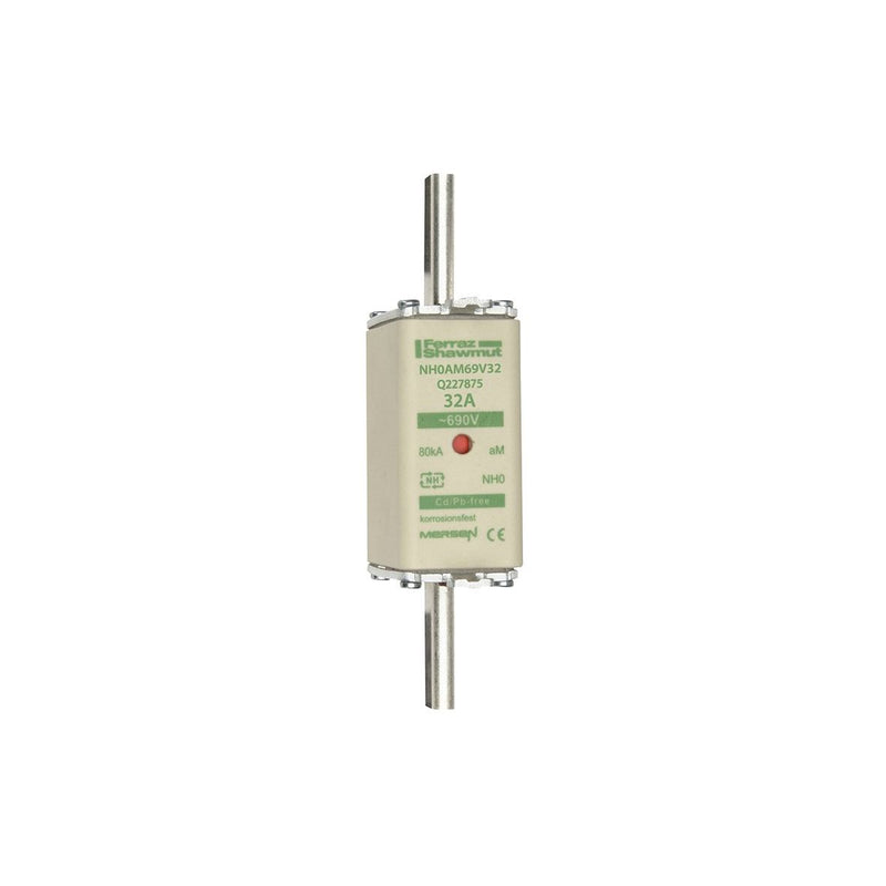 Mersen - Messersicherung Sicherungseinsatz NH aM NH0AM69V32 Gr.0 32A sfü KM − 3 Stück