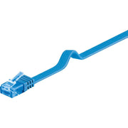 Goobay - Patchkabel Kupfer Flachkabel U/UTP Cat6a 96306 blau 1m
