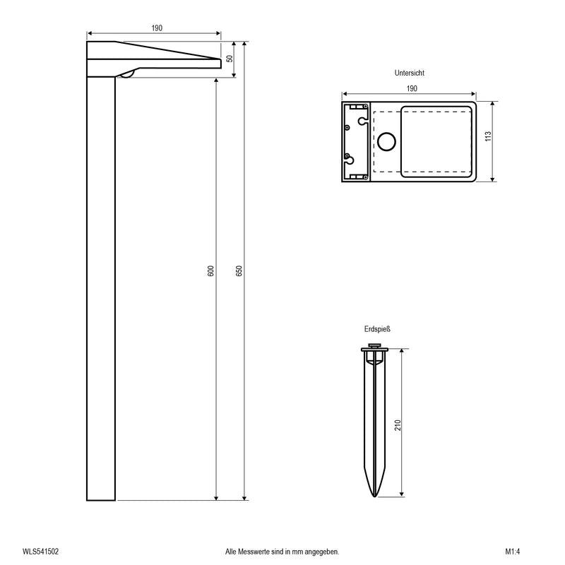 EVN Lichttechnik - Wegeleuchte Solar-LED-Wegeleuchte WLS541502 3000K anthr. BWM